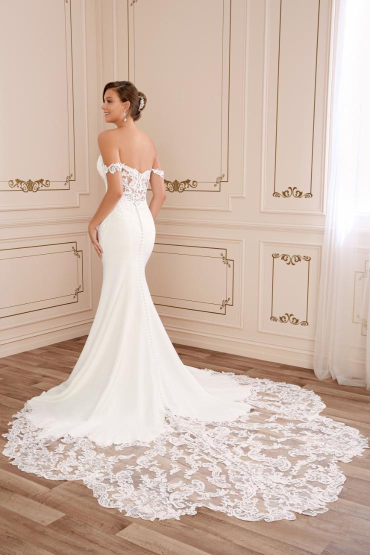 Crepe Wedding Dress with Incredible Lace Train Winona #$1 picture