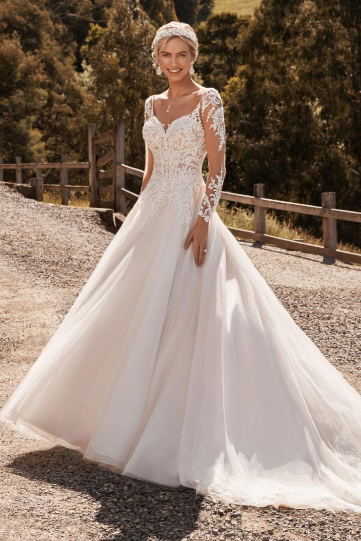 Crystal Embellished Ballgown with Long Sleeves Jasmine Grace