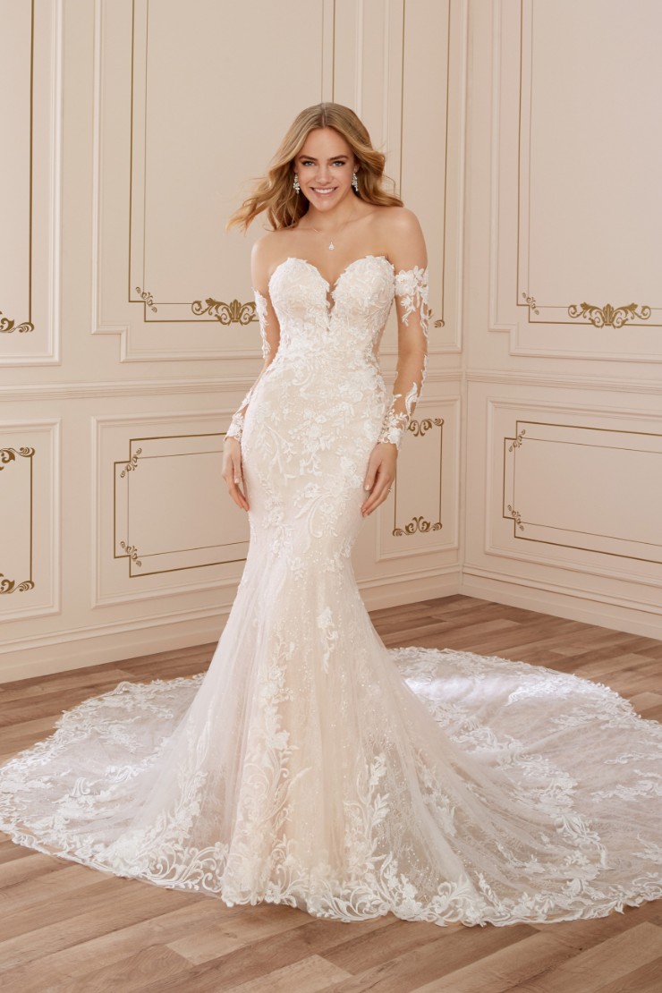 Sophisticated Fit and Flare Gown with Sleeves Bronte #4 picture