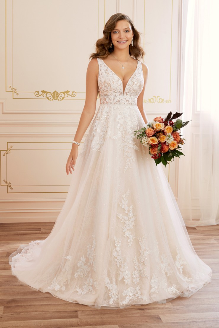 Modern Bohemian Floral Lace Wedding Dress Annika #1 picture