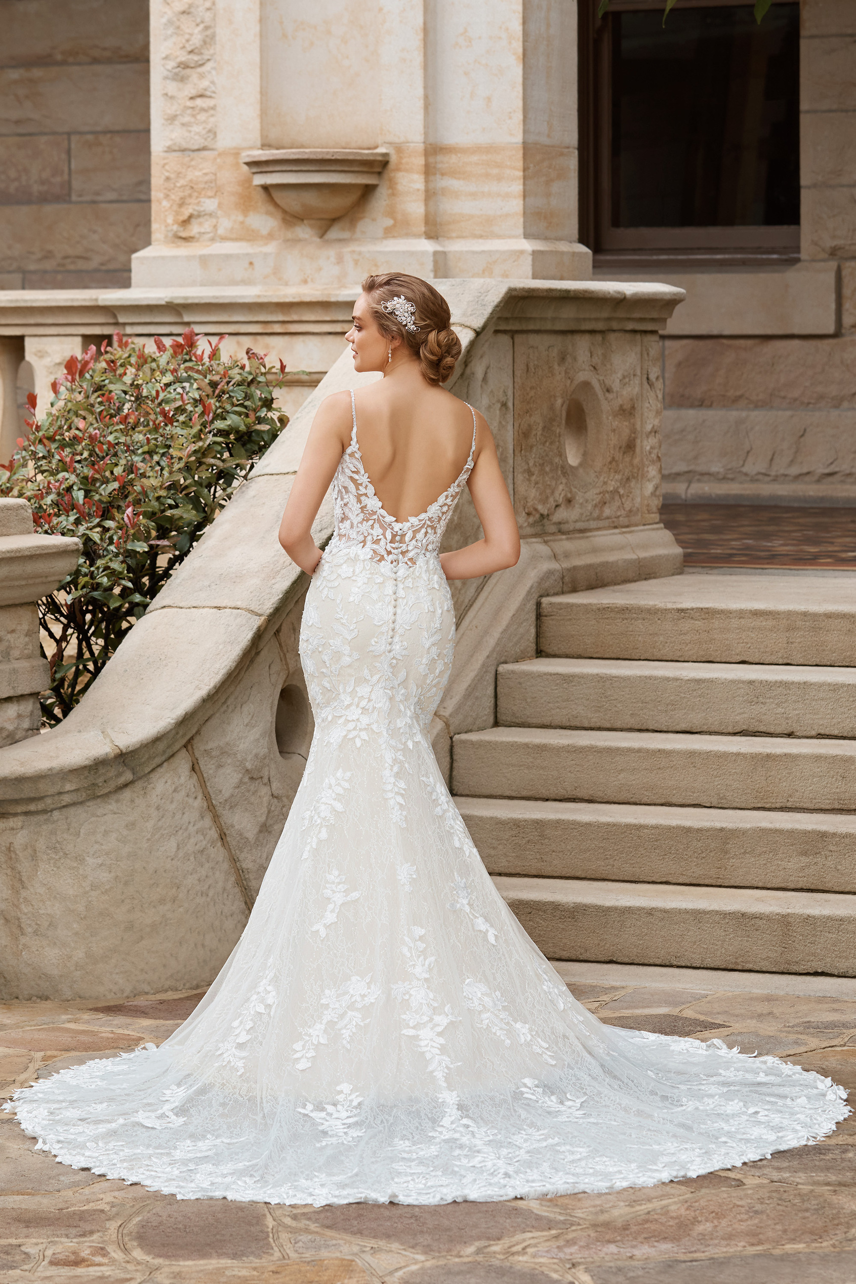 Floral Fit and Flare Lace Wedding Dress | Sophia Tolli Valentina