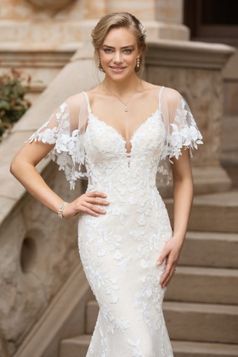 Boho Wedding Dress with Flutter Sleeves $0 default thumbnail