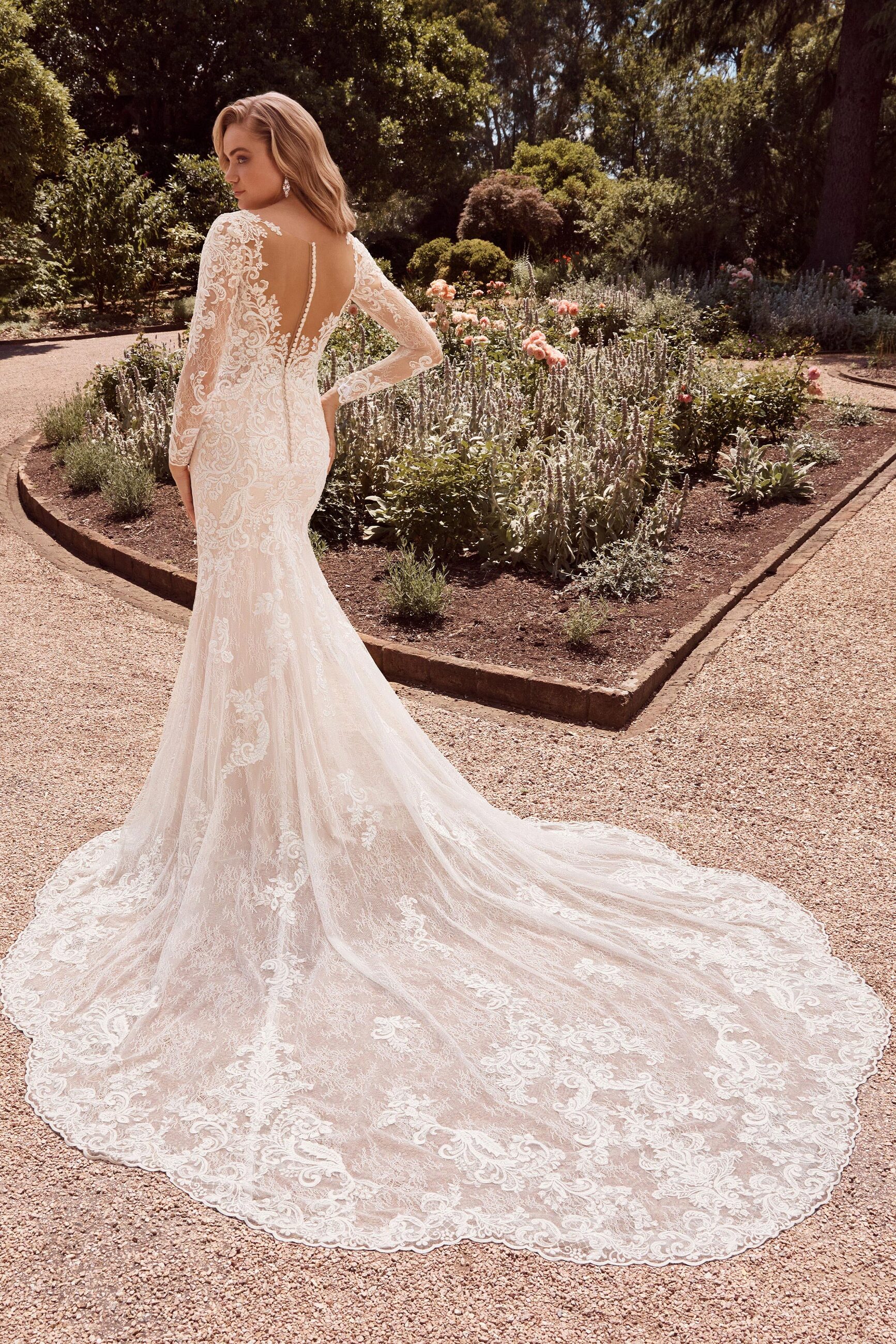 Lace Long Sleeve V Neck Wedding Dress Sophia Tolli Julianna Y22173