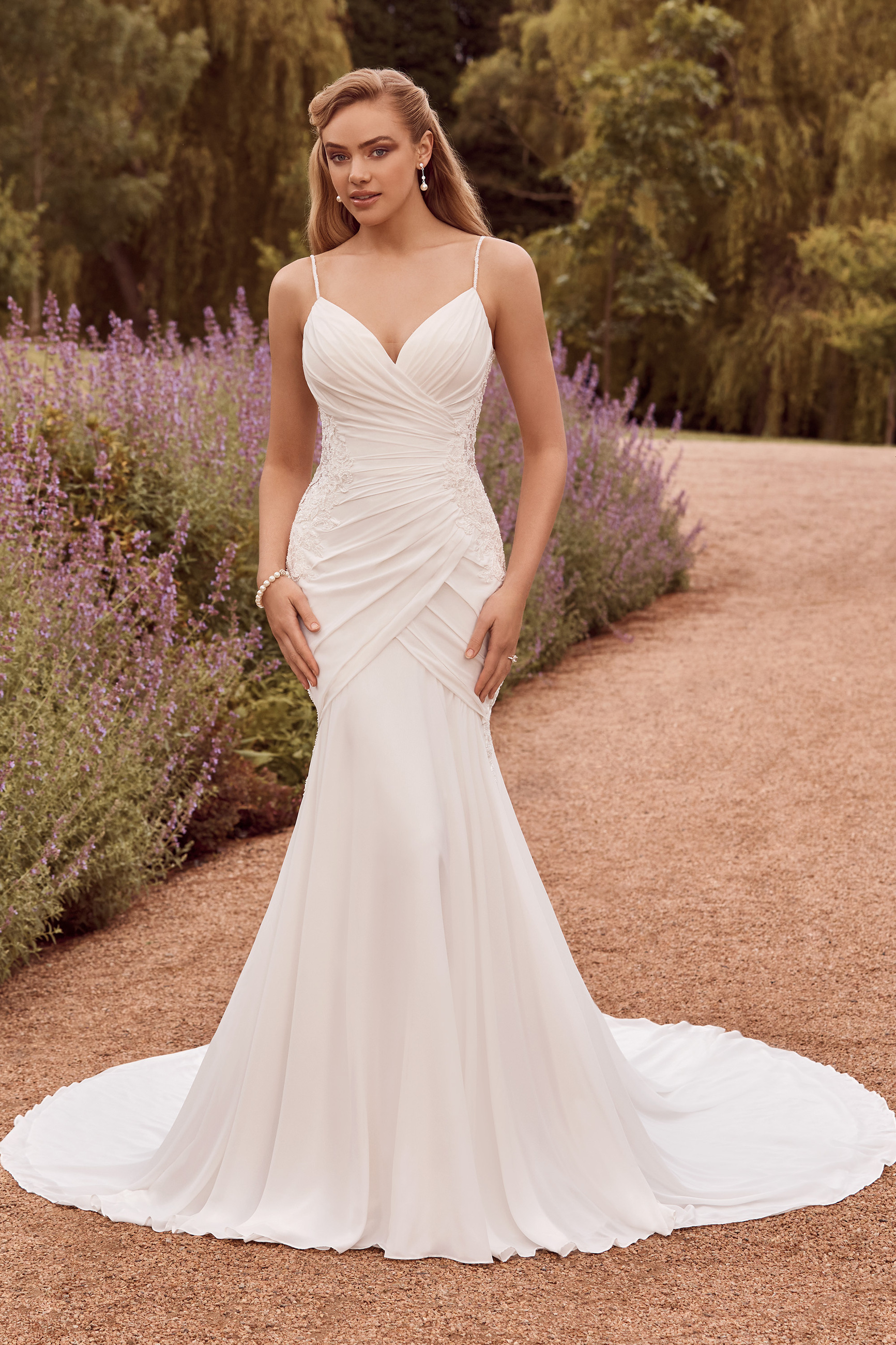 Ruched on sale wedding dress