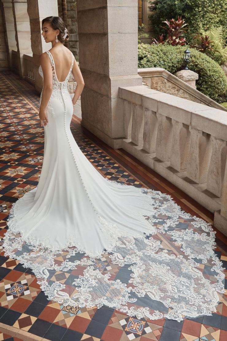 Fit and Flare Wedding Gown with Unique Grand Train Ramona Thumbnail Image