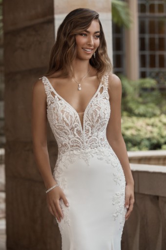 Fit and Flare Wedding Gown with Unique Grand Train Ramona $3 thumbnail