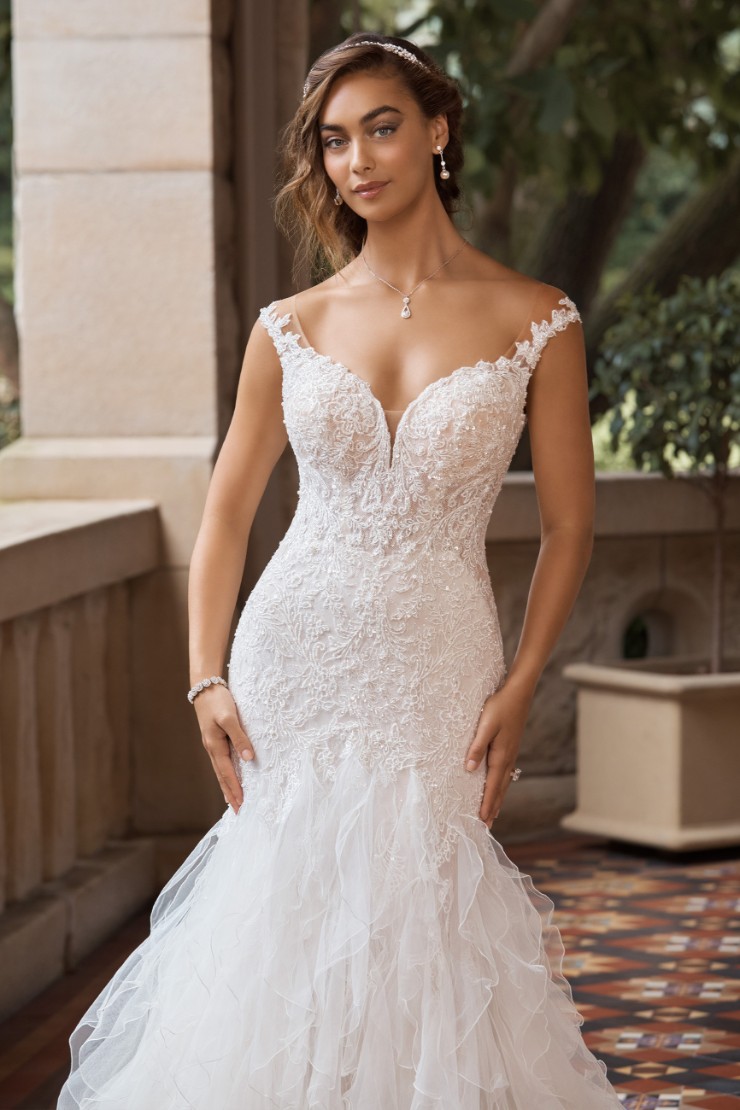 Elegant Vintage Fit and Flare Wedding Dress Wyatt #$3 picture