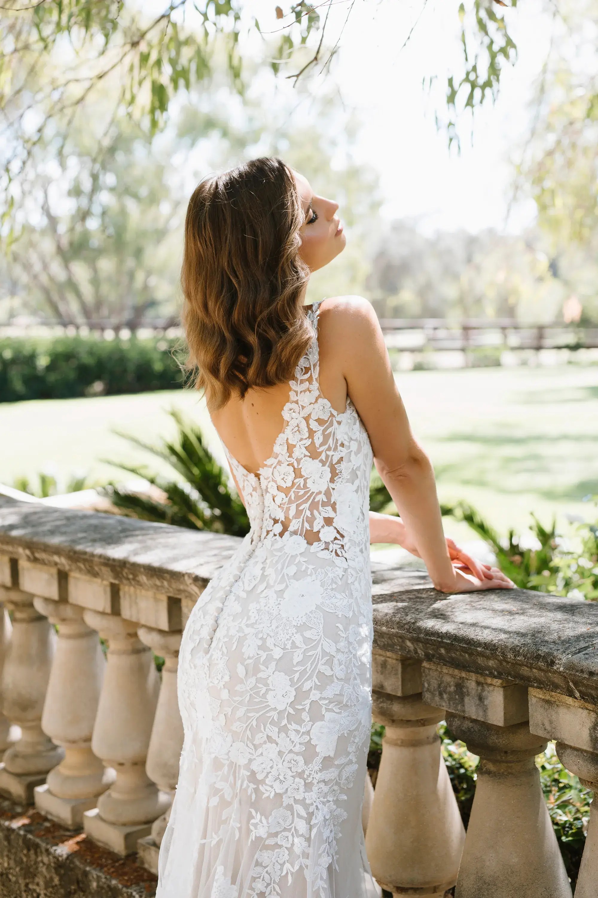 Boho-Inspired Wedding Gown with Cotton Lace