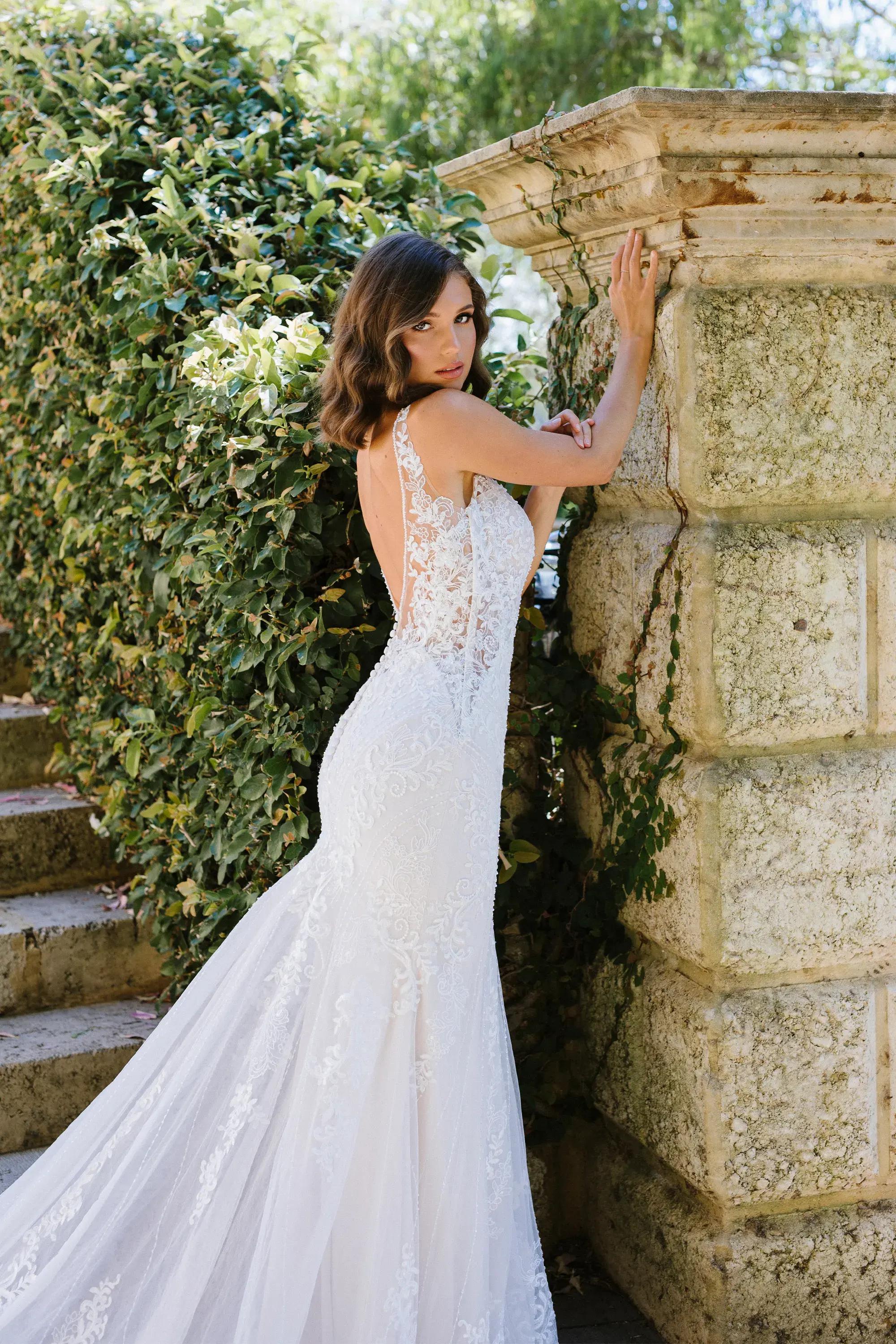 Luxe Lace Fit and Flare Bridal Gown with Beading