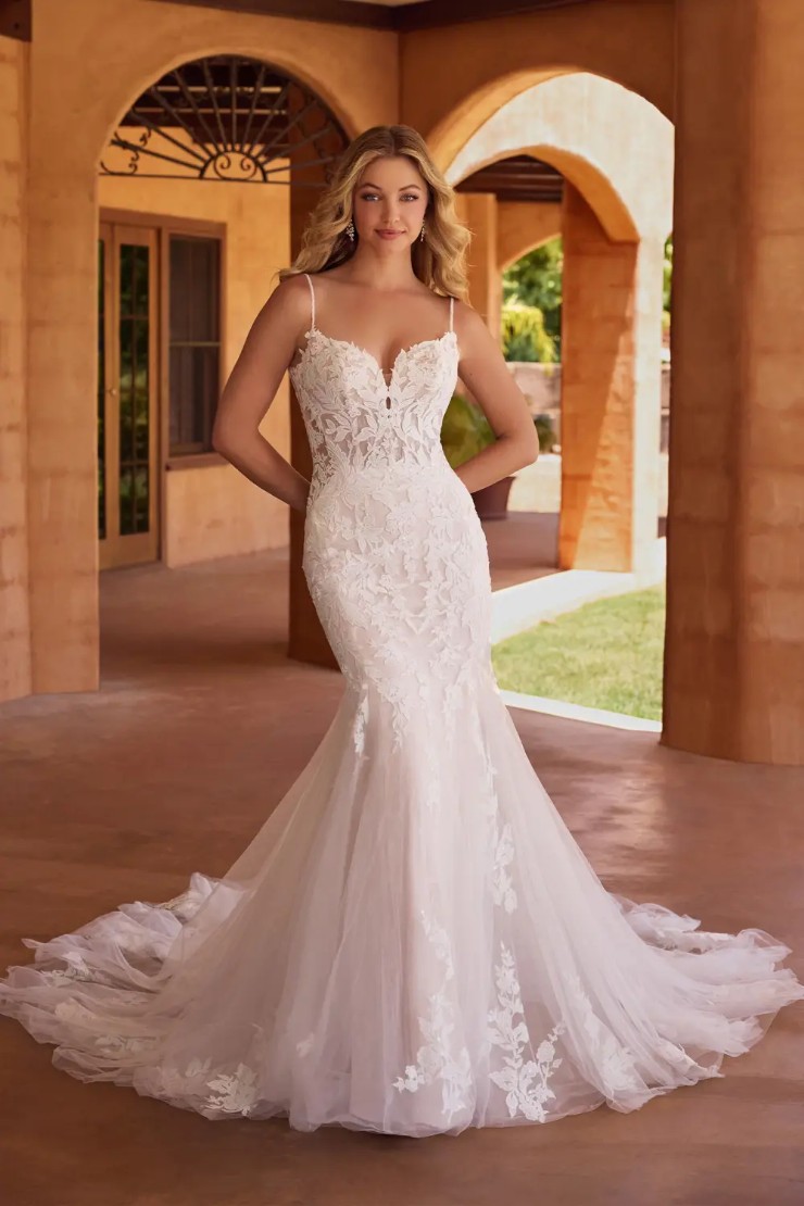 Breathtaking Fit and Flare Wedding Gown with Dramatic Tulle Skirt Ivana Thumbnail Image