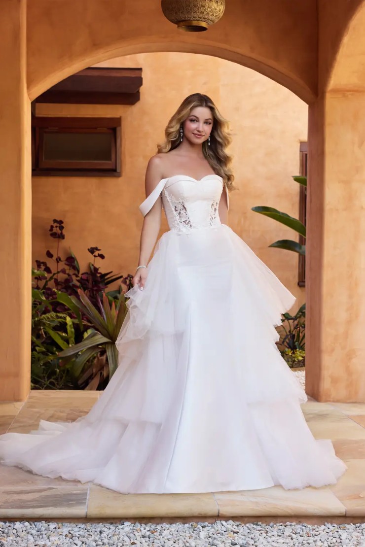 Dramatic Wedding Dress with Unique Detachable Overskirt Kalisha Thumbnail Image