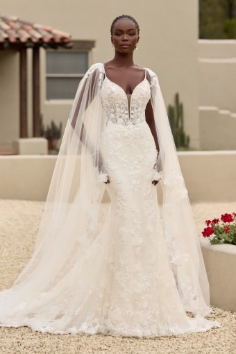 Luxurious Wedding Dress with Detachable Cape Sydney $0 default Ivory thumbnail
