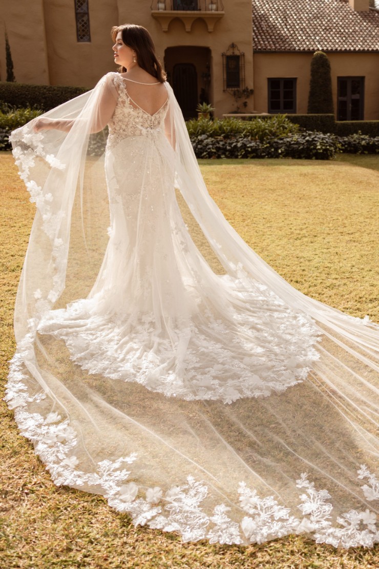 High Back Wedding Dress with Cape Accessory Sydney Thumbnail Image