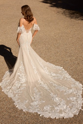 Magical Fit and Flare Wedding Dress with Magnificent Train Christina $2 Champagne/Gold thumbnail